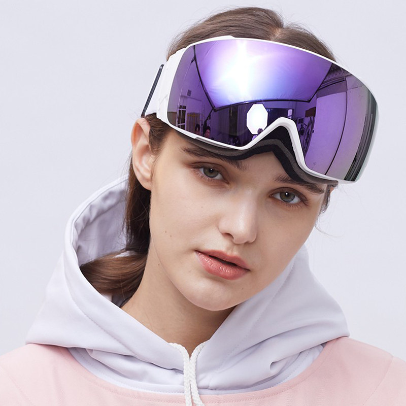 Ski Glasses Male Anti-Fog High Definition Double Curved Bilayer Magnetic Attraction Quick Disassembly Cocked Close Glasses Female Ski Goggles Goggles