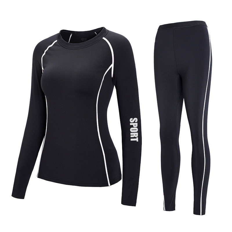 Sports quick-drying heating clothing men's winter outdoor perspiration breathable thin section women's running and cycling ski clothing pants suit