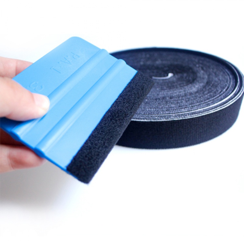 Plastic square scraper replacement fluff car foil tool wool felt flannel wrapped edge cloth strip scraper
