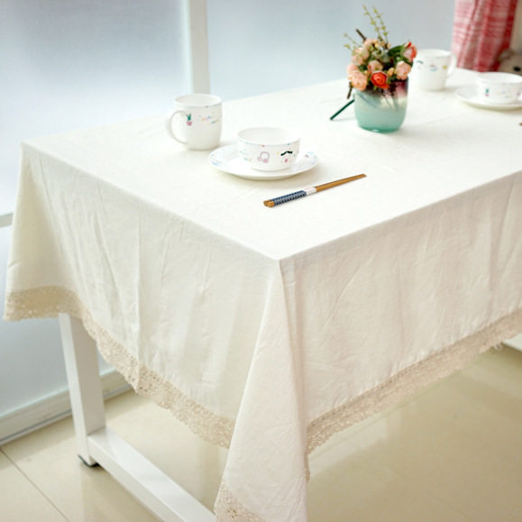 White Hemp Color Hemp Table Cloth Nordic Brief About Rice White Tea Table Cotton Linen Lace Pure Color Photo Background Table Tablecs Table Cloth