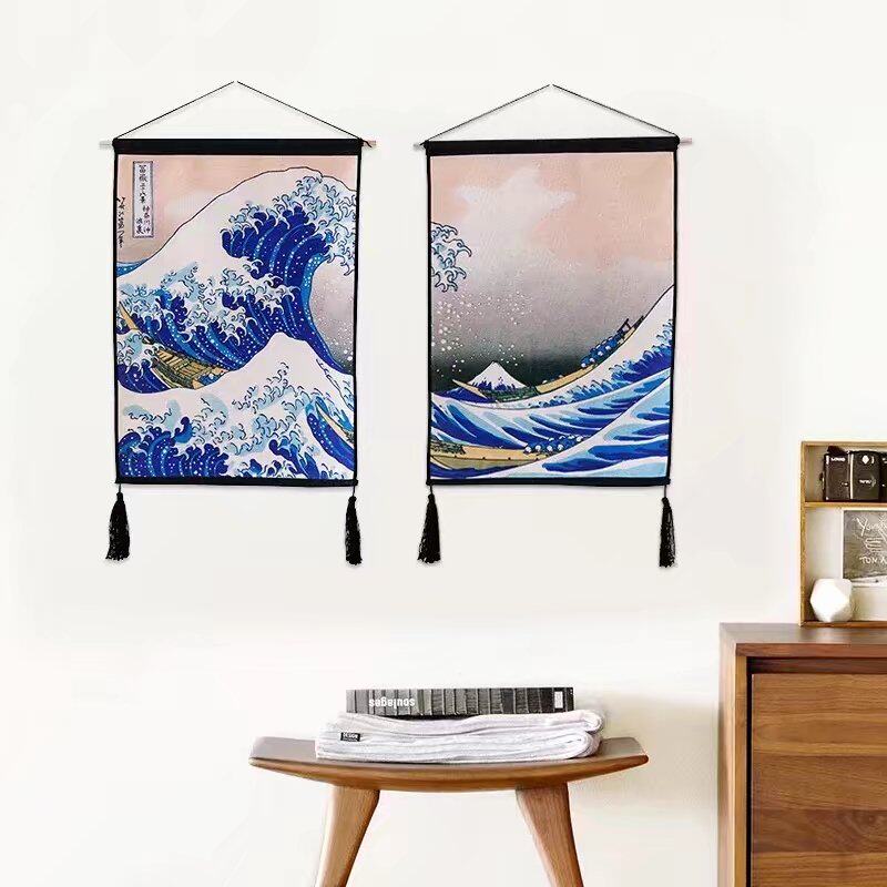 Day Style Floating World Painting Tapestry Tapestry Original Design Living Room Wall Decoration Painting Hanging Cloth Cloth Art Background Fresco Tapestry Tapestry