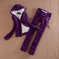 Gushed thickened sports suit Womens autumn winter 2022 new trendy display slim lamb suede casual wear fashion velvet