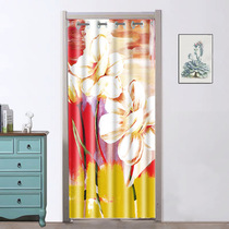 Punch-free curtain partition curtain blocking wind fabric bedroom home toilet fitting room kitchen toilet curtain