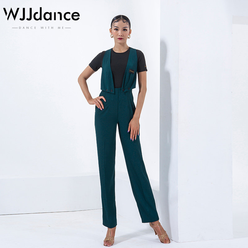 WJJ Dance Latin Pants 2022 New High waist Removable Bag Bag Trousers National Training Gong Costume