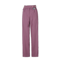 WJJdance Latin dance pants womens 2024 new high waist metal buckle national standard square straight trousers practice clothes