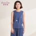 Conlia Connie dịch vụ tại nhà phụ nữ mùa hè hợp thời trang cotton phù hợp với phụ nữ đan áo vest cắt quần pyjama mỏng - Bộ Pajama Bộ Pajama