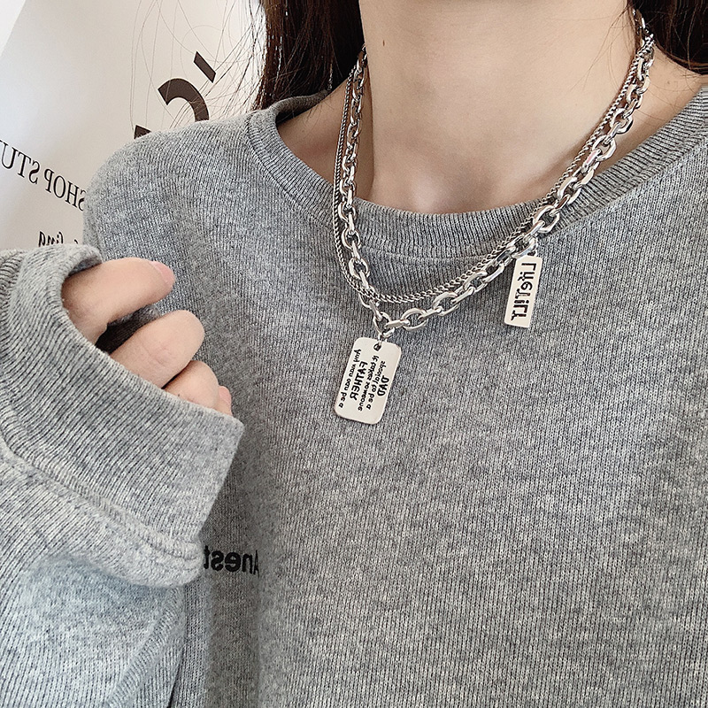 X19792020 new pattern Necklace Light luxury Minority tide Hip hop necklace female ins Cold wind have more cash than can be accounted for Pendants sweater chain