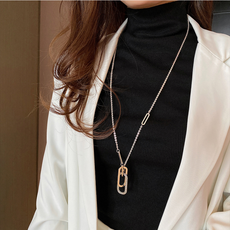 X20202020 new pattern Necklace Light luxury Minority tide Hip hop necklace female ins Cold wind have more cash than can be accounted for Pendants sweater chain