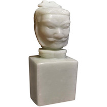 Xian characteristic natural blue field Jade terracotta warriors and horses seal souvenir carving lion seal carving name decoration gift