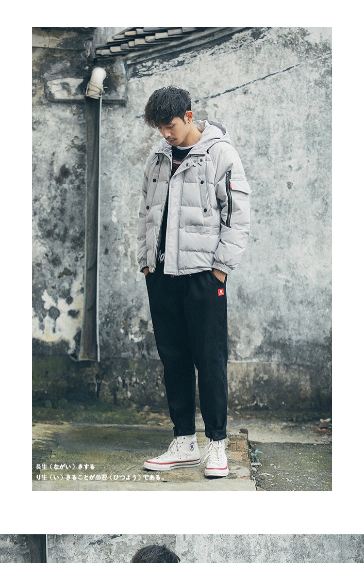 Raul Nhật Bản mùa đông retro màu rắn độn áo khoác nam dụng cụ áo khoác cotton áo bông thủy triều những người yêu thích thương hiệu áo khoác da nam