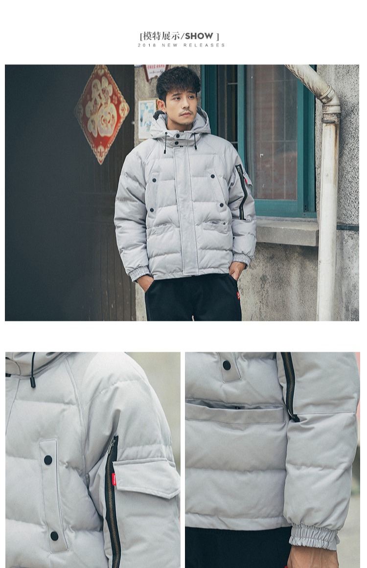 Raul Nhật Bản mùa đông retro màu rắn độn áo khoác nam dụng cụ áo khoác cotton áo bông thủy triều những người yêu thích thương hiệu áo khoác da nam