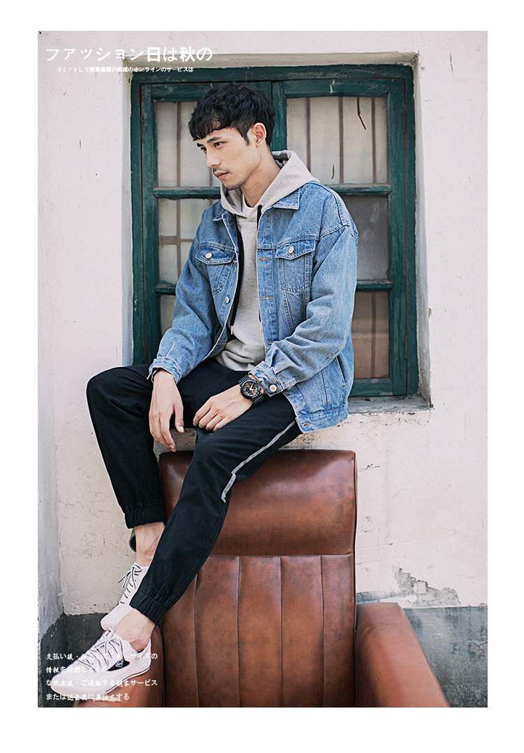Mùa xuân và mùa thu mới mỏng nam lỏng áo khoác denim nam Áo khoác giản dị Hàn Quốc quần áo thanh niên sinh viên - Cao bồi shop quần jean nam