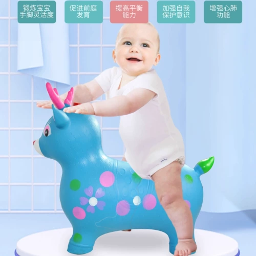 Надувная пони для прыжков, воздушный насос для детского сада, музыкальная шкатулка, увеличенная толщина