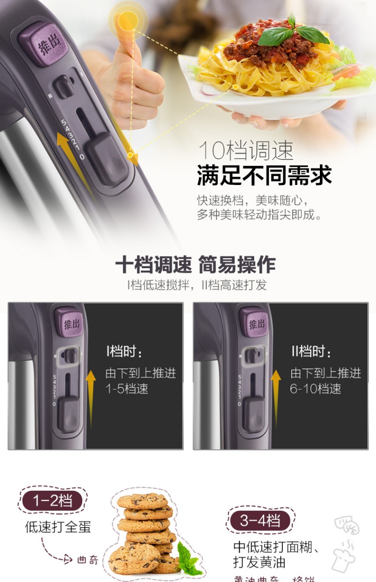 Máy đánh trứng gấu công suất cao bằng thép không gỉ cầm tay tự động điện gia dụng bột trộn bột trộn kem trộn máy đánh trứng netmego n38d 300w