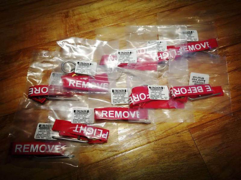 アメリカ製のオリジナル航空リボン。飛行前に取り外されたもの。