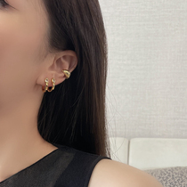 INNOSENSE light luxury water drip drill small earrings arc shaped diamond zircon earrings niche texture pendant earrings