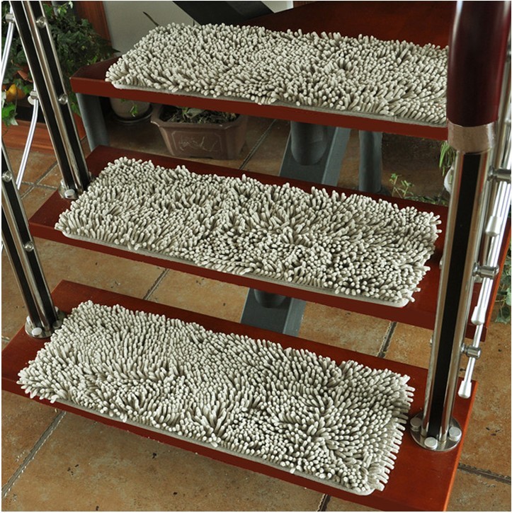 Thảm chenille nóng cầu thang thảm bước mat cao su không trượt bước mat thảm cầu thang xoay thảm trang trí thảm lót ghế sofa