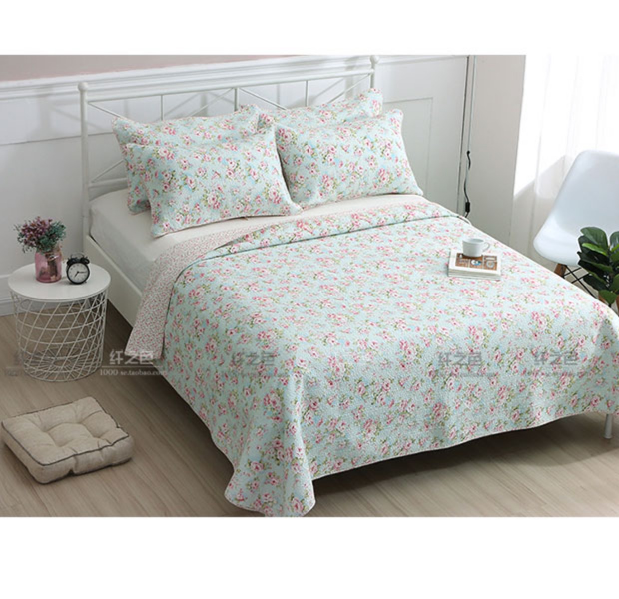 Khăn trải giường cotton bông Hàn Quốc điều hòa không khí ba mảnh được chăn bông bộ drap giường