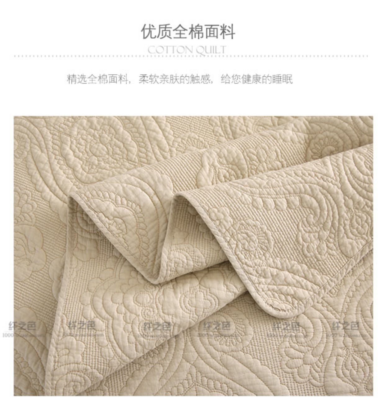 Bộ chăn ga gối cotton châu Âu ba mảnh đơn gấp đôi quilting là 1,5 mét 1,8 mét nệm là màu của giường tấm trải giường