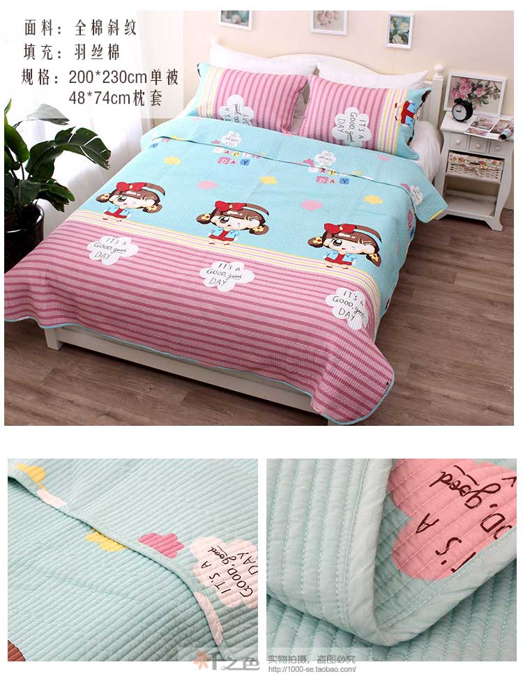 Các phim hoạt hình mới twill quilting được bao phủ bởi một hai mảnh điều hòa không khí của một đứa trẻ cotton 1.2 m giường bìa duy nhất mảnh mùa hè mát mẻ bìa