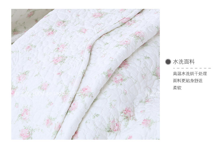 Phong cách công chúa Hàn Quốc màu trắng phong cách lãng mạn nhỏ giường hoa nhỏ bao gồm ba bộ đường may là bông đôi chăn bông ga giường thun lạnh