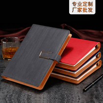 Business loose-leaf notebook stationery a5 notebook diary simple leather with buckle notepad gift box large meeting record book office supplies work thickened notepad custom LOGO