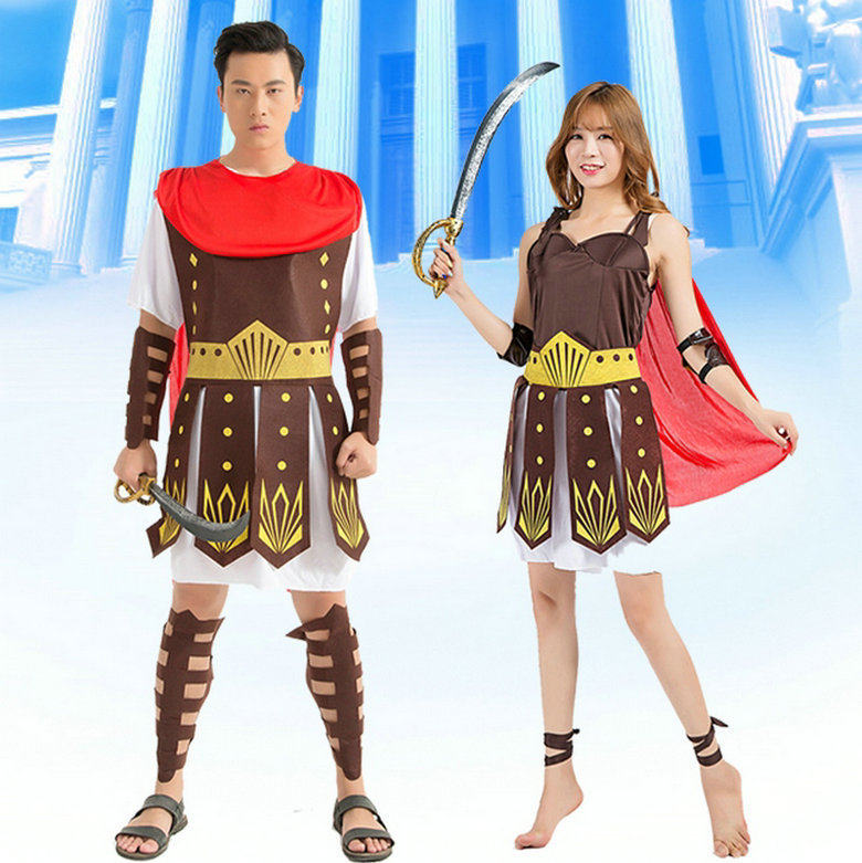 Halloween cos adult costume Sparta Caesar ancient Roman warrior clothes men and women warrior costumes