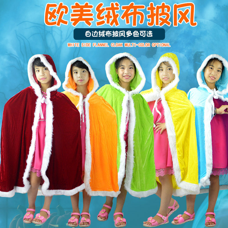 Christmas Clothing Red Christmas Cloak European and American Popular Cloak Cloak Flannel Cloak Christmas Cloak