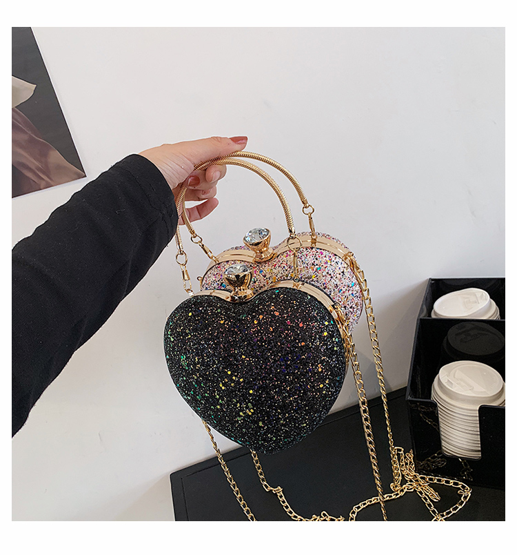 Cute Sequined Heart-shaped Handbag Wholesale Nihaojewelry display picture 14