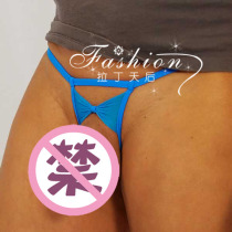 European single mens sexy crotchless butterfly knot thong Mini T pants perspective novel temptation panties