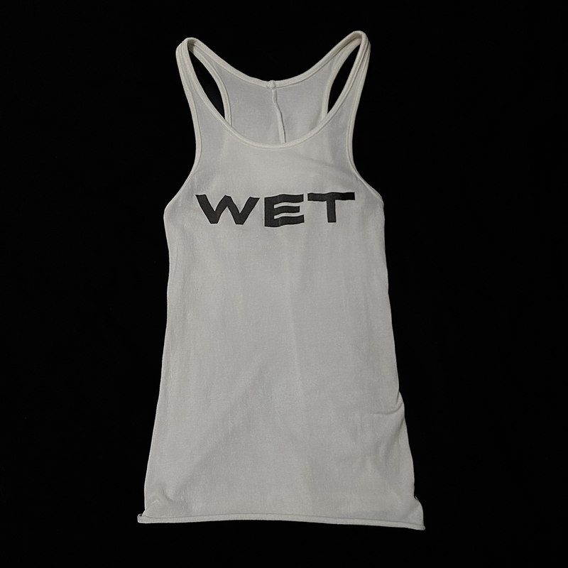 Yzy Yeezy Vultures Mowalola Wet Merchandise Letter Print Tight Tank Top Camisole Authentic