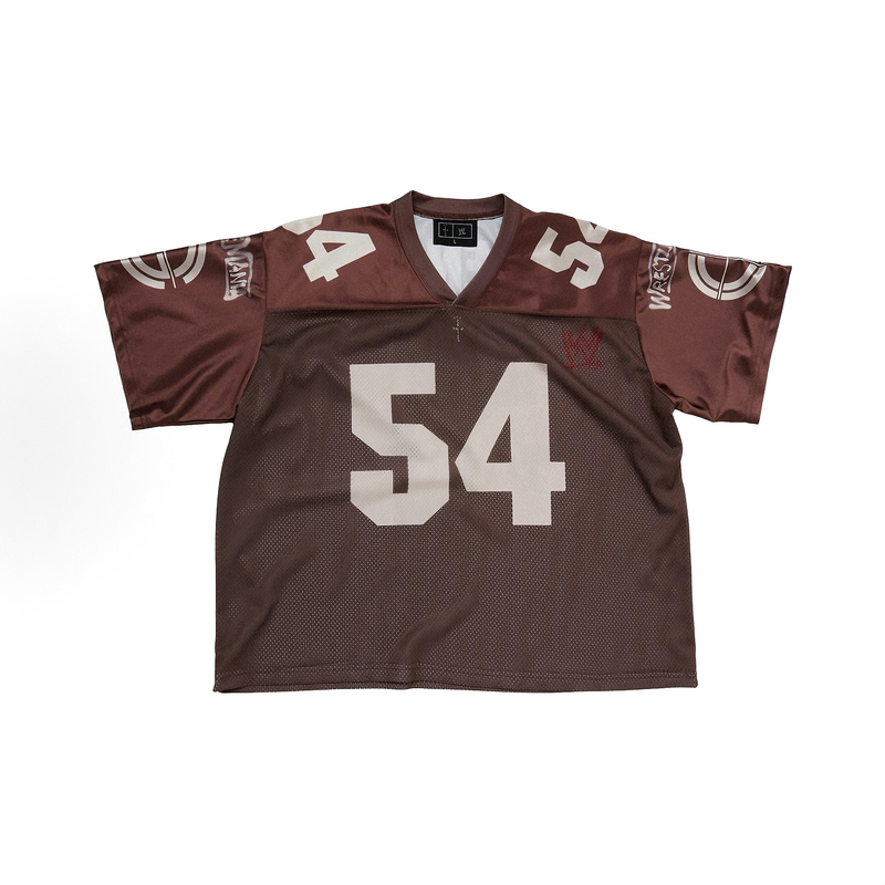 Travis Scott Cactus Jack Wwe Co-Branded Cut-Out Mesh Football Jersey Letter Short-Sleeve T-Shirt