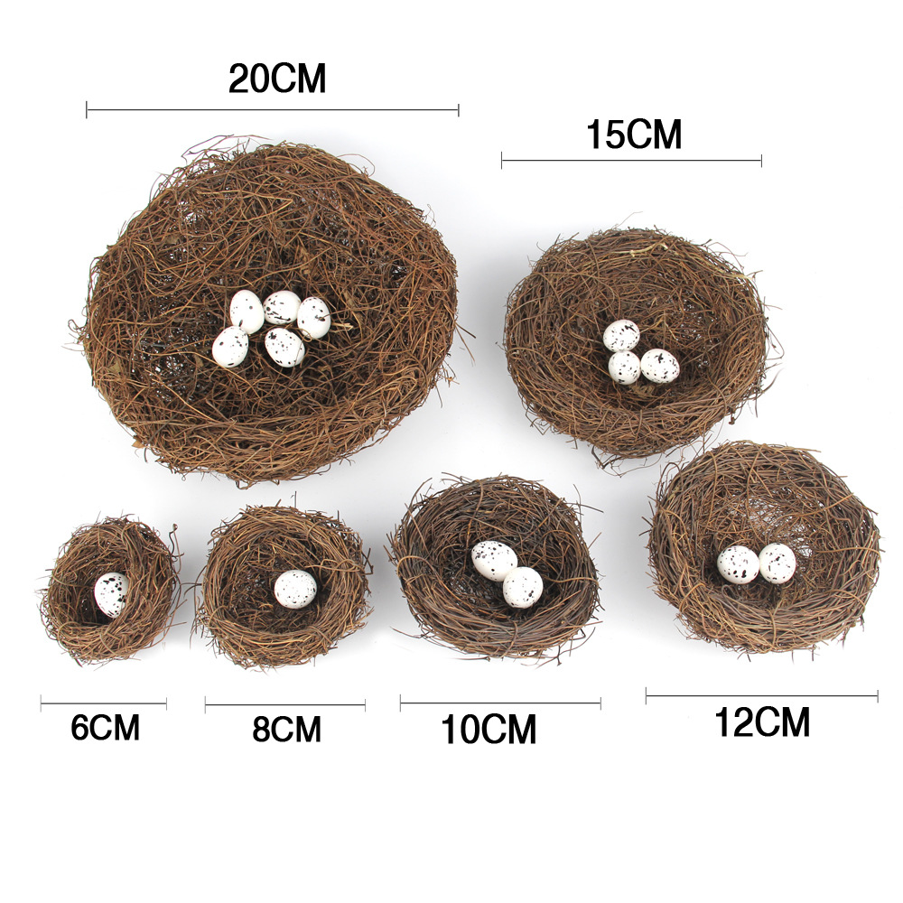 Simulated bird's nest Easter rattan bird's nest bird's egg simulation Easter decoration soft decoration props
