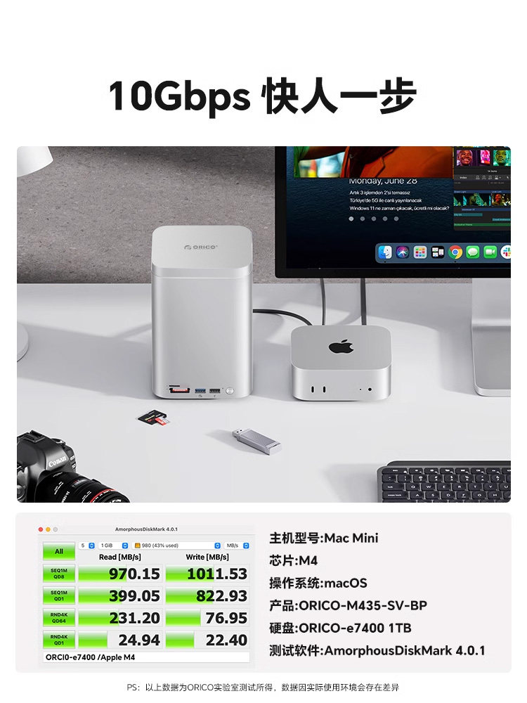 Orrick Minitower Is Suitable for Macmini Expansion Dock Mechanical Hard Drive Array Cabinet M4 Dual-Bay Disk Box