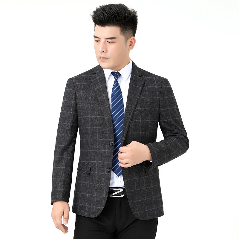 2022 new spring and autumn wool suit men's business casual middle-aged dad's suit thin coat rice white single west