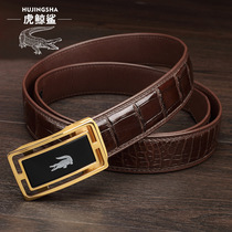 Special new new crocodile leather leather belt automatic buckle mens belt Fashion trend mens belt 0 leather belt