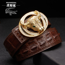 New 2021 new crocodile leather belt mens belt young and middle-aged leisure business 3 8-pin buckle mens belt