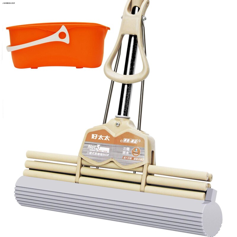 Qiao Daughter-In-Law Mop Sponge Mop Household Lazy One-Mop Mop Hand-Free Roller Water-Absorbing Squeezing Collodion Mop