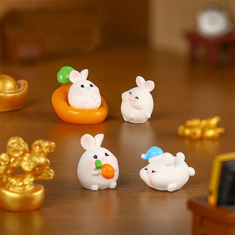 Miniature Landscape Ornaments, Cute 15 Types of New Year Fat Rabbits, Adorable Rabbit Garden Decorations, New Year Resin Ornament Accessories Miniature Landscape Ornaments, Cute 15 Types of New Year Fat Rabbits, Adorable Rabbit Garden Decorations, New Year Resin Ornament Accessories