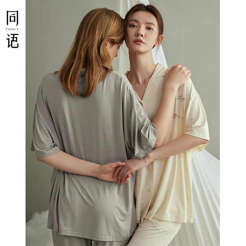 同语 Summer pijama, soft set, with short sleeve