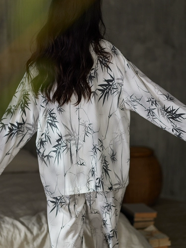 同语 Осенняя демисезонная пижама, мягкий хлопковый лонгслив, нарукавники, комплект, коллекция 2023