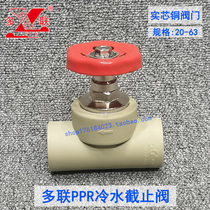 Multi-joint water pipe ppr stop valve water switch 25dn20 32 40 50 valve straight-through gate valve six-point household