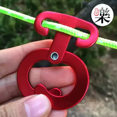 South Korea outdoor aluminum alloy ultra-light portable new fast hanging camping wind rope buckle can be fixed without sliding adhesive hook