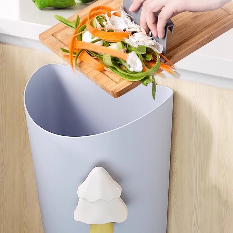 Embroidered Rainbow Forest Wall-Mounted Bin Kitchen Bathroom Storage Bin Cleaning Trash Can Office Cabinet Door Debris Sorting