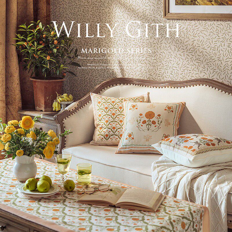 Sofa cushion cushion pillow on the American style of Nordic printing light luxury retro living room car floating window