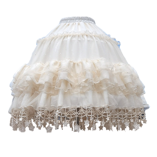 星星暴力鱼骨裙撑洛丽塔夏季云朵卡门中长款延长衬裙lolita裙撑