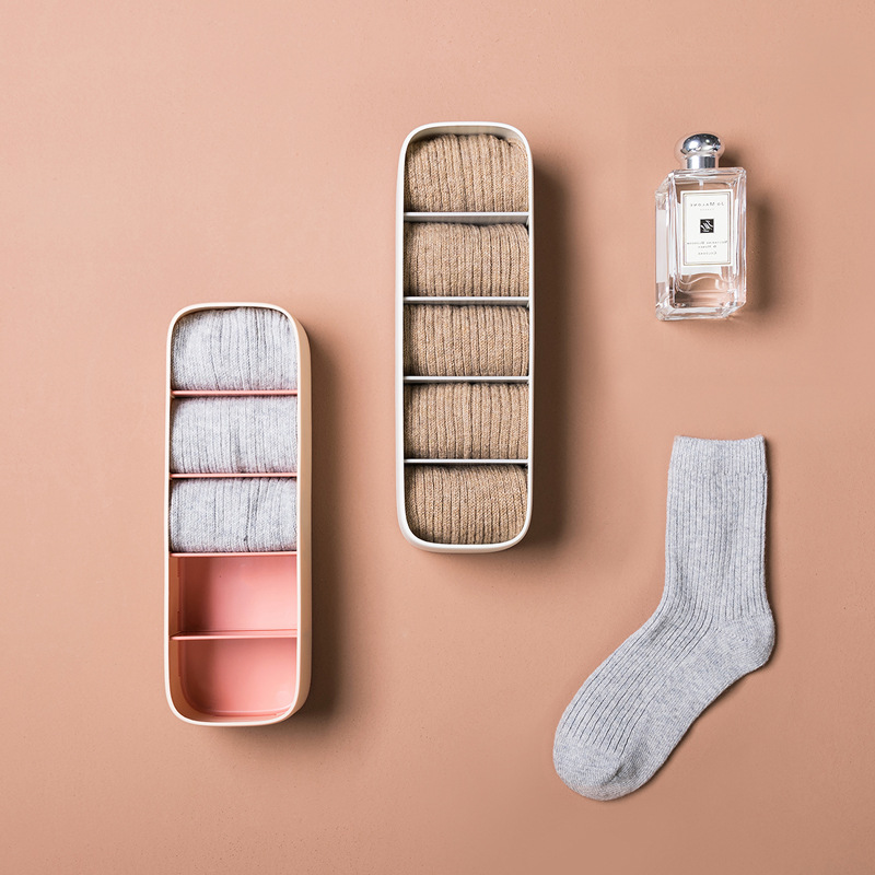 New self-designed box drawer type home storage compartment for socks in a box