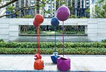 Large Shopping Mall Commercial Street beautiful Chen outdoor stainless steel glass fiber reinforced plastic balloon creative floor ornaments