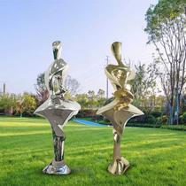 Creative stainless steel floor-to-floor sculpture ornaments hotel lobby floor-to-floor ornaments model room abstract human body decorations