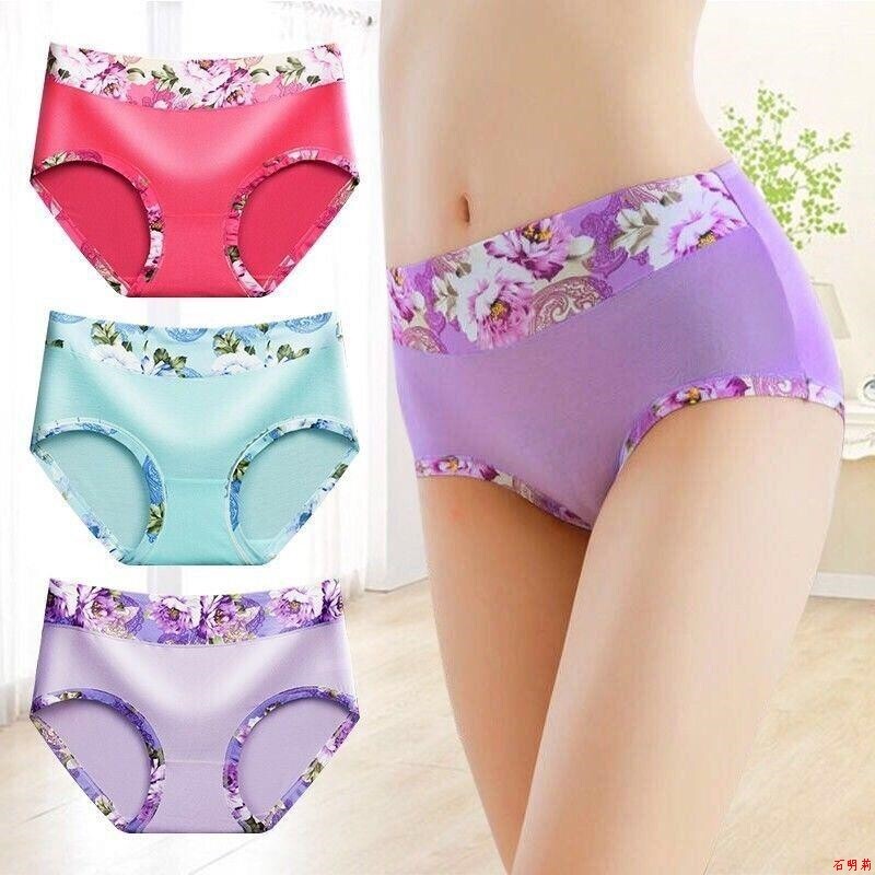 Super cost 4 seasons 3 5 panties female comfortable breathable middle waist and hips with seal printed delta pants
